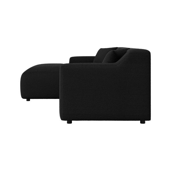 Fekete kordbársony sarokkanapé (bal oldali-heverő résszel) Martin – Ropez-image-3