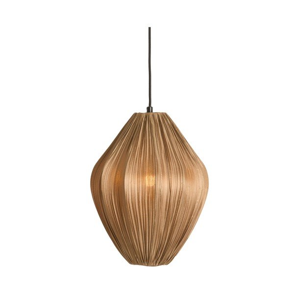 Barna függőlámpa textil búrával ø 12 cm Verita – Light & Living-image-1