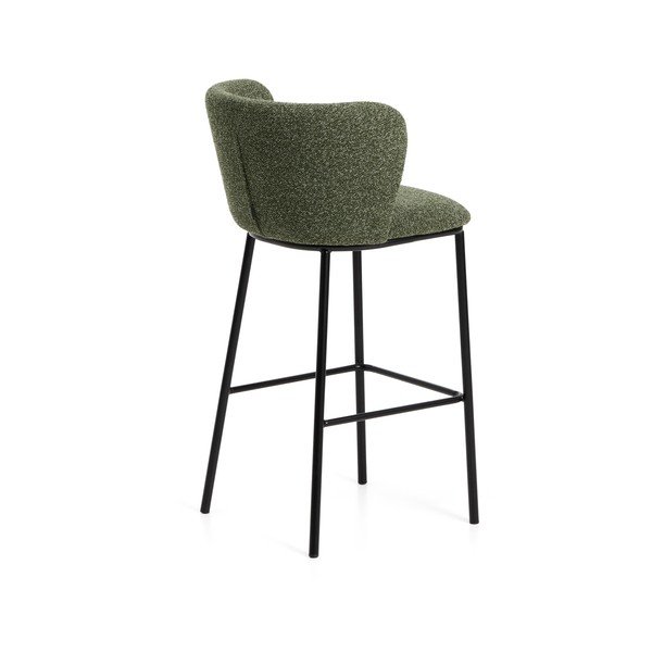 Sötétzöld kárpitozott bárszék (ülésmagasság 75 cm) Ciselia – Kave Home-image-4