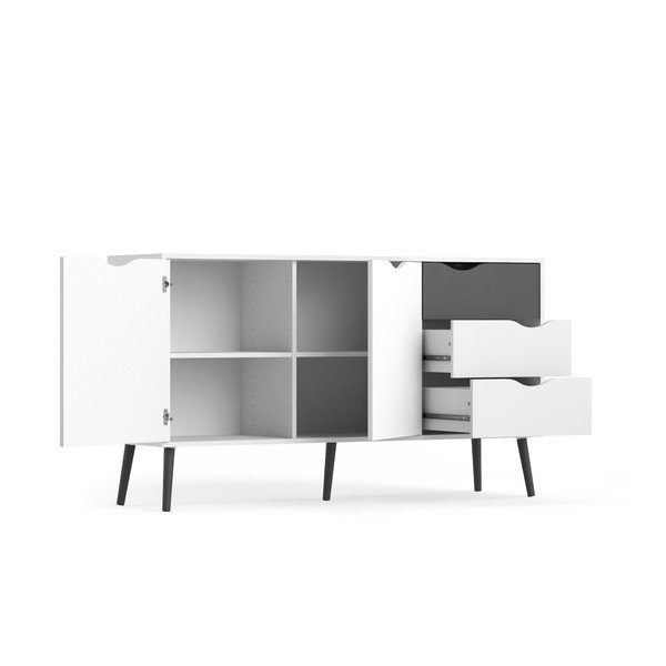 Oslo fekete-fehér komód, 147 x 82 cm - Tvilum-image-4