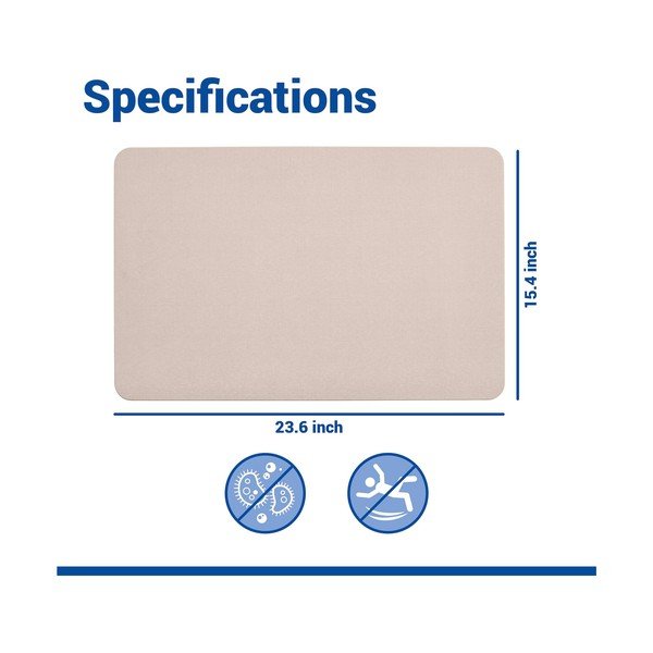 Bézs kovaföld fürdőszobai kilépő 39x60 cm Simi – Wenko-image-3