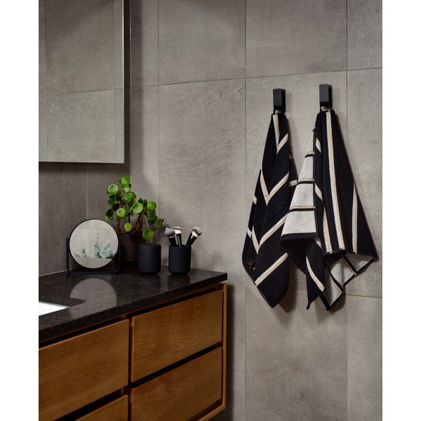 Fekete-világosszürke pamut törölköző 50x100 cm Sauna – Zone-image-2