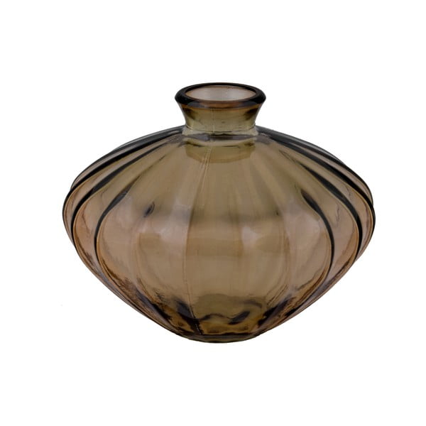 Etnico barna újrahasznosított üveg váza, magasság 14 cm - Ego Dekor