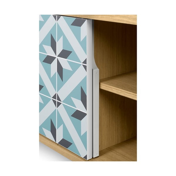 Dann Marakesh tölgyfa TV-állvány fém lábakkal - TemaHome-image-1