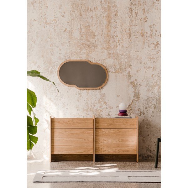 Natúr színű komód tölgyfa dekorral 146x76x51 cm Hido – noo.ma-image-1