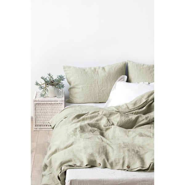 Világoszöld len párnahuzat, 70 x 90 cm - Linen Tales-image-1