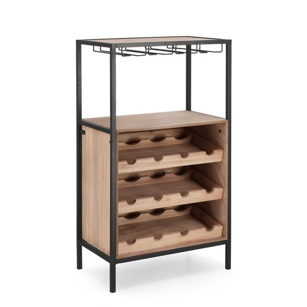 Natúr színű bortartó szekrény palackok száma 12, 51x91x30 cm Isaac – Yes Everyday-image-2