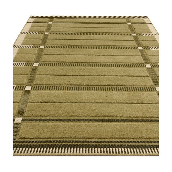 Zöld-bézs kézi szövésű gyapjú szőnyeg 120x170 cm – Asiatic Carpets-image-3