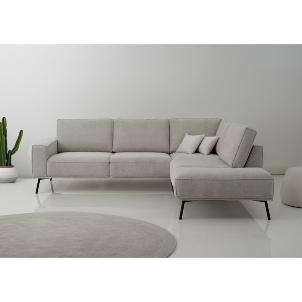 Szürkésbézs zsenília sarokkanapé (jobb oldali-L alakú) Amsterdam – Scandic-image-1