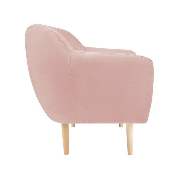 Sardaigne világos rózsaszín bársony fotel - Mazzini Sofas-image-3