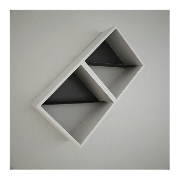 Daniele Double White/Brown fehér négyzet alakú fali polc, szélesség 56 cm