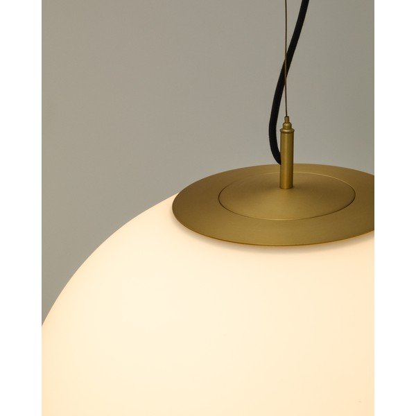 Fehér-aranyszínű függőlámpa üveg búrával ø 10 cm Brisia – Kave Home-image-3