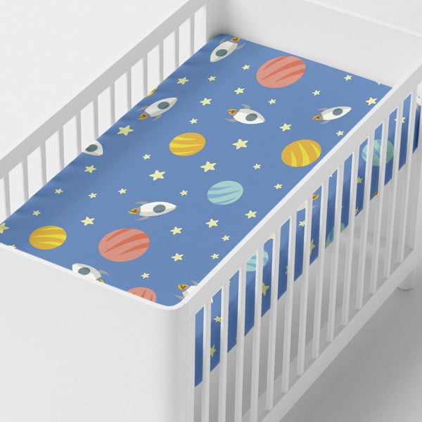 Astronaut gyerek pamut lepedő, 120 x 60 cm - Happynois-image-1