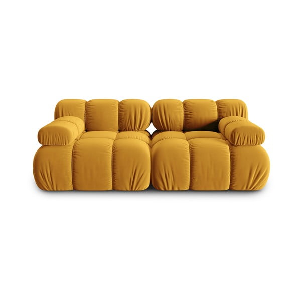 Sárga bársony kanapé 188 cm Bellis – Micadoni Home