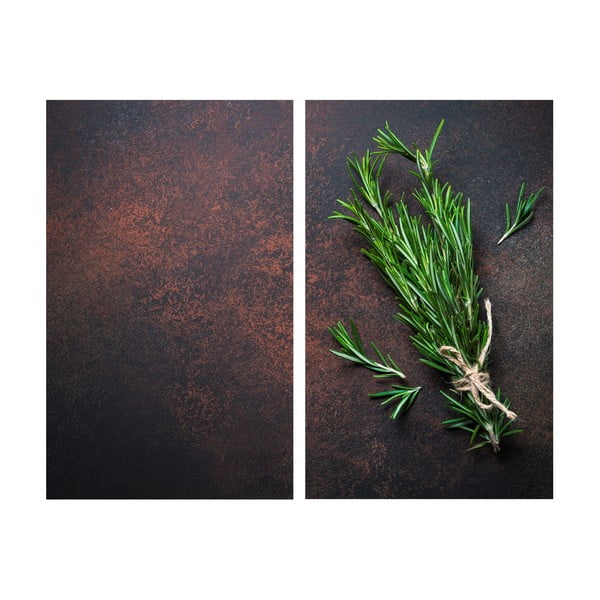 Edzett üveg tűzhely fedőlap szett 2 db-os 52x30 cm Rosemary – Allstar