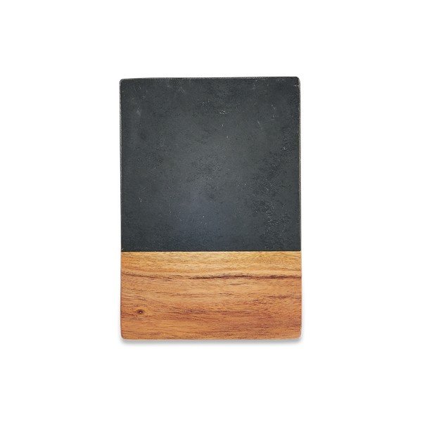 Fala tálaló vágódeszka palából és akácfából, hossz 23 cm - Nkuku-image-1