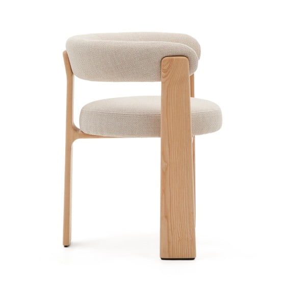 Bézs-natúr színű kőrisfa karfás étkezőfotel Granite – Kave Home-image-4