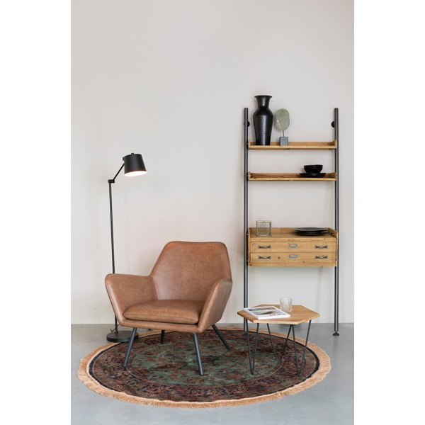 Fekete állólámpa fém búrával (magasság 135 cm) Hajo – White Label-image-3