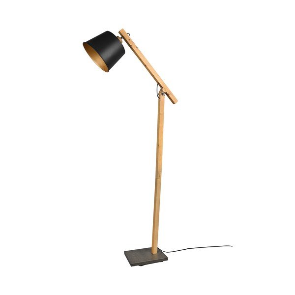 Fekete-natúr színű állólámpa fém búrával (magasság 156 cm) Harris – Trio-image-3