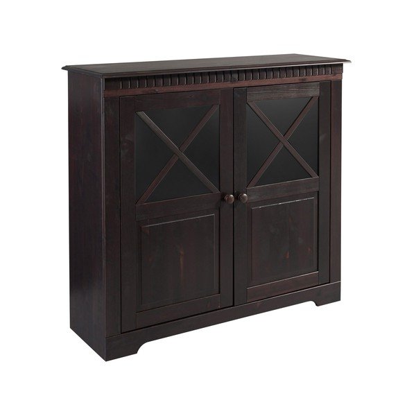 Sötétbarna borovi fenyő tálalószekrény 95x35 cm Lisa – Støraa-image-3