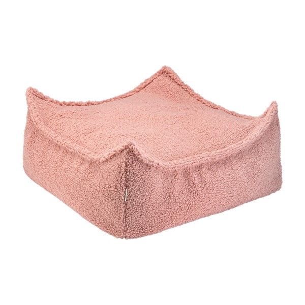 Rózsaszín buklé gyerek babzsákfotel Square – Wigiwama