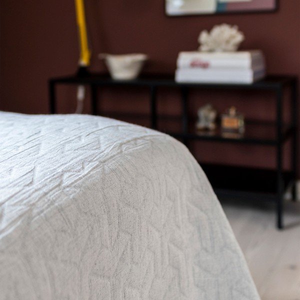 Fehér újrahasznosított pamut ágytakaró franciaágyra 250x250 cm Trio – Mette Ditmer Denmark-image-1