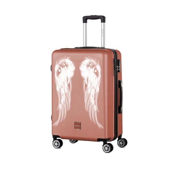 Wings tört rózsaszín bőrönd, 71 l - Berenice