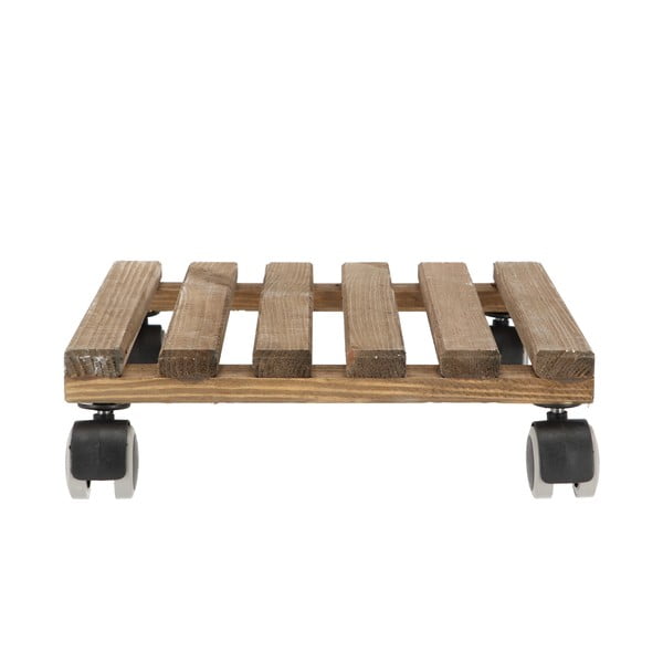 Barna fa gurulós alátét virágcserép alá, 29 x 29 cm - Esschert Design-image-2