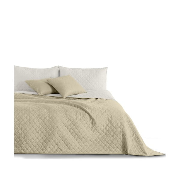Axel bézs-fehér mikroszálas ágytakaró, 170 x 210 cm - DecoKing