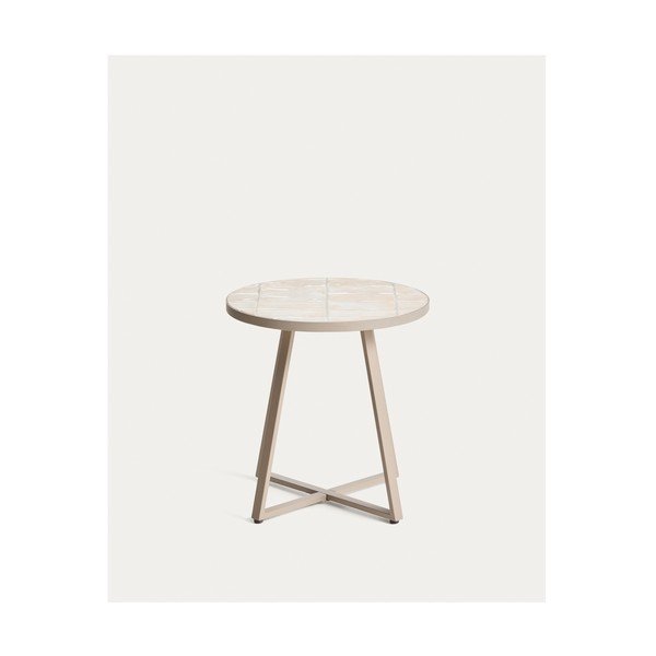 Kerek kerti kisasztal kerámia asztallappal ø 45 cm Tella – Kave Home-image-2