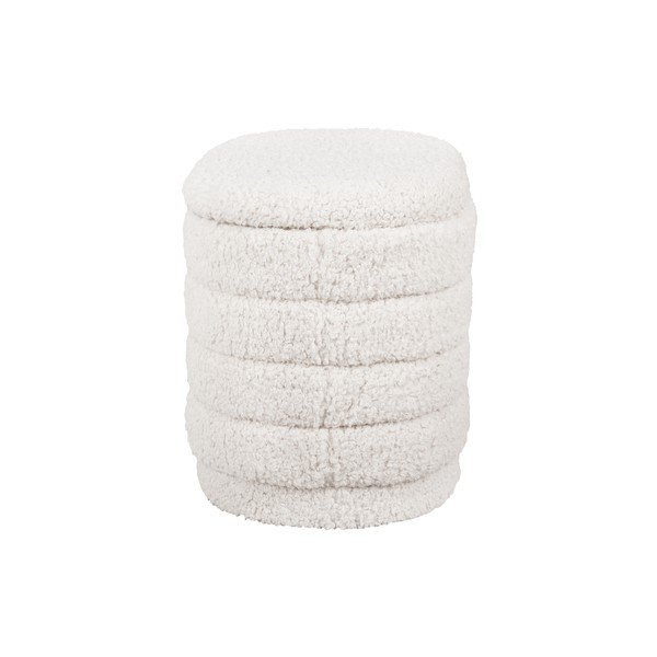 Cuddly fehér ovális puff tárolóhellyel - Leitmotiv-image-3
