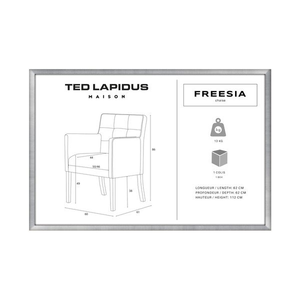 Freesia kék bükk szék fekete lábakkal - Ted Lapidus Maison-image-2