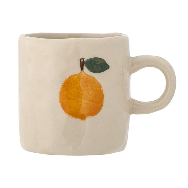 Fehér-narancssárga agyagkerámia bögre 230 ml Agnes – Bloomingville Mini