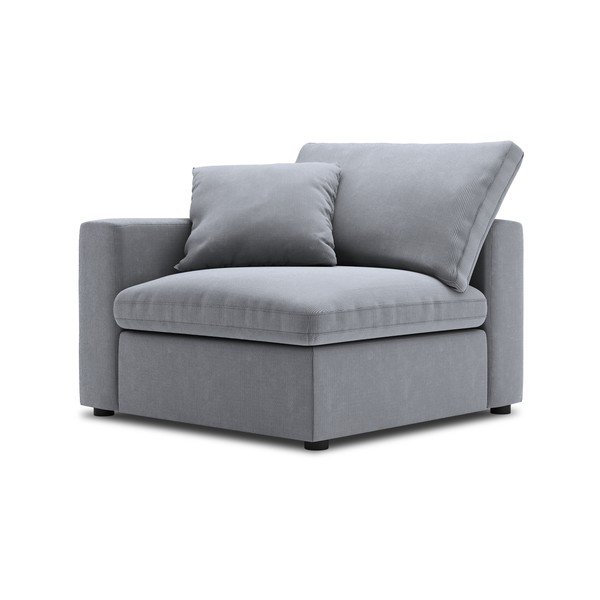 Galaxy szürke sarokrész moduláris kordbársony kanapéhoz, bal oldali - Windsor & Co Sofas-image-2