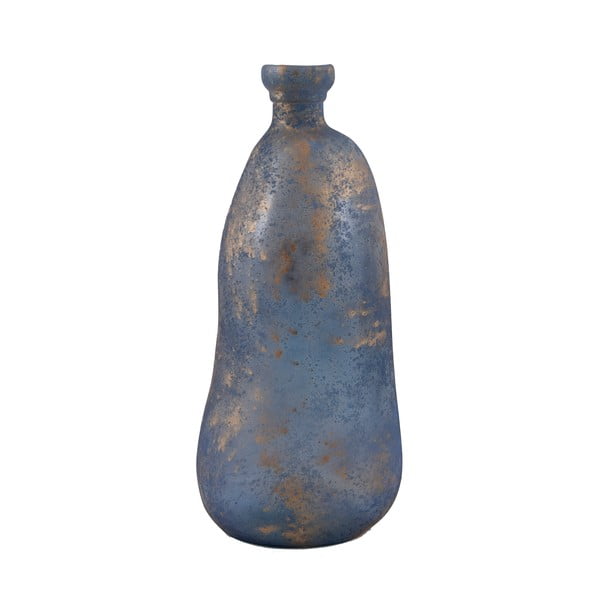 Simplicity kék patinás újrahasznosított üveg váza, magasság 51 cm - Ego Dekor