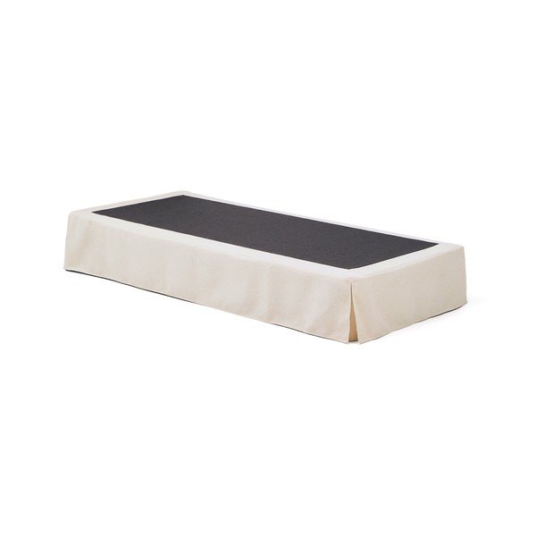 Fehér kárpitozott egyszemélyes ágy ágytámla nélkül 90x200 cm Jaira – Kave Home