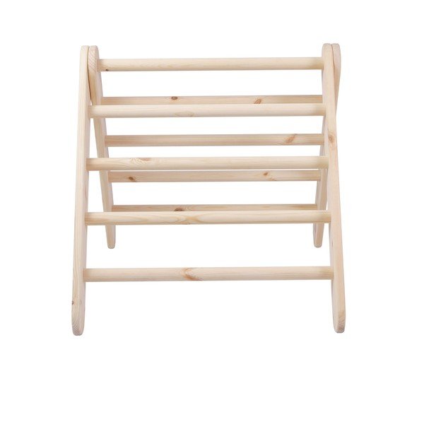 Rózsaszín-natúr színű borovi fenyő pikler háromszög 61x60x60 cm Montessori – Meowbaby-image-4