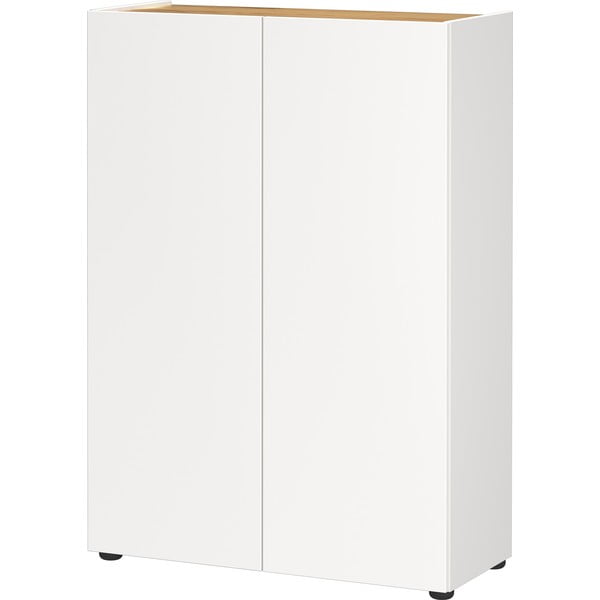 Fehér szekrény tölgyfa dekorral 74x105x33 cm Alviano – Germania