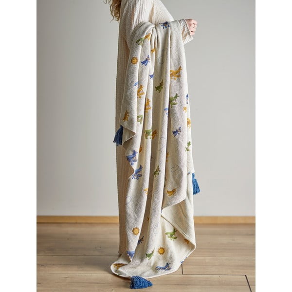 Krémszínű gyerek takaró 130x160 cm Plane – Bloomingville Mini-image-1