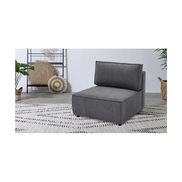 Sötétszürke kordbársony kanapé modul (középső rész) Nihad modular – Bobochic Paris-image-1