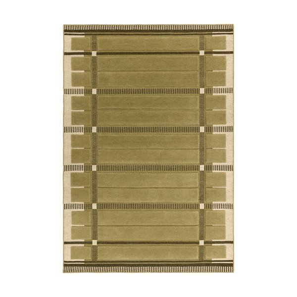 Zöld-bézs kézi szövésű gyapjú szőnyeg 120x170 cm – Asiatic Carpets