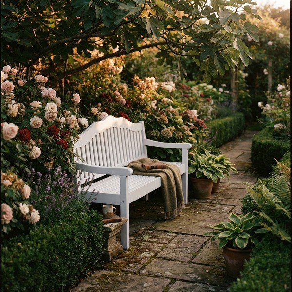 Fehér tömörfa kerti pad Austin – Garden Pleasure-image-1