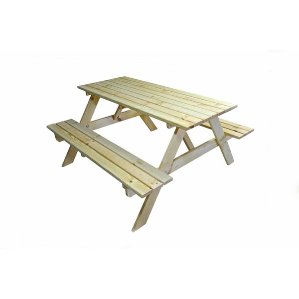 Kerti négyszemélyes étkezőgarnitúra borovi fenyőből Piknik - Rojaplast-image-3