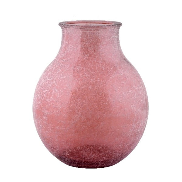 Silk rózsaszín újrahasznosított üveg váza, magasság 36 cm - Ego Dekor