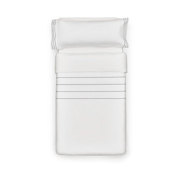 Fehér egyszemélyes hosszabbított pamut-perkál ágyneműhuzat 150x220 cm Cintia – Kave Home