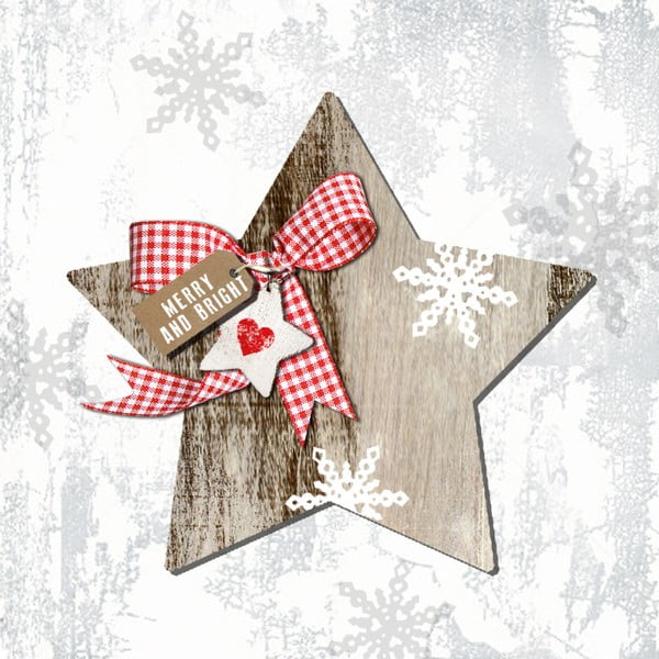 Country Xmas Star 10 db-os papírszalvéta szett karácsonyi motívummal - PPD