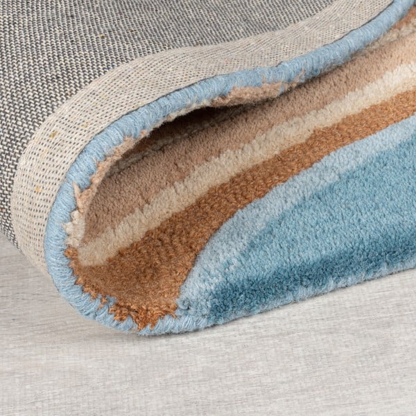 Kék kézi szövésű gyapjú szőnyeg 200x290 cm Abstract Flow – Flair Rugs-image-3