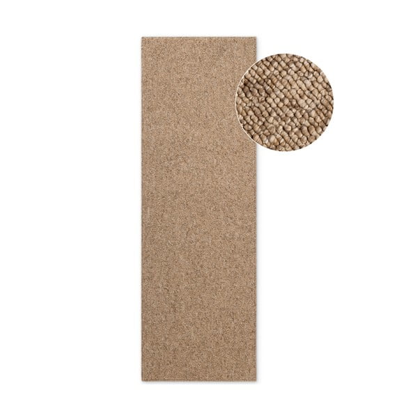 Világosbarna mosható futószőnyeg 80x240 cm Rocco Caramel – Elle Decoration