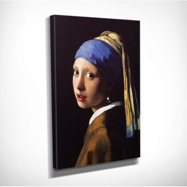 Vászon fali kép Johannes Vermeer The Girl with Pearl másolat, 30 x 40 cm-image-3
