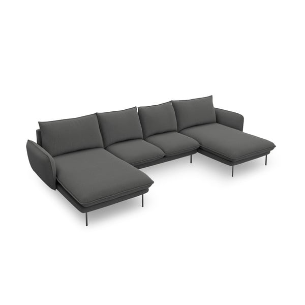 Vienna sötétszürke U alakú kanapé - Cosmopolitan Design-image-2